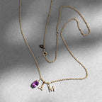 Birthstone necklace | solid gold
