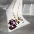 Birthstone necklace | solid gold