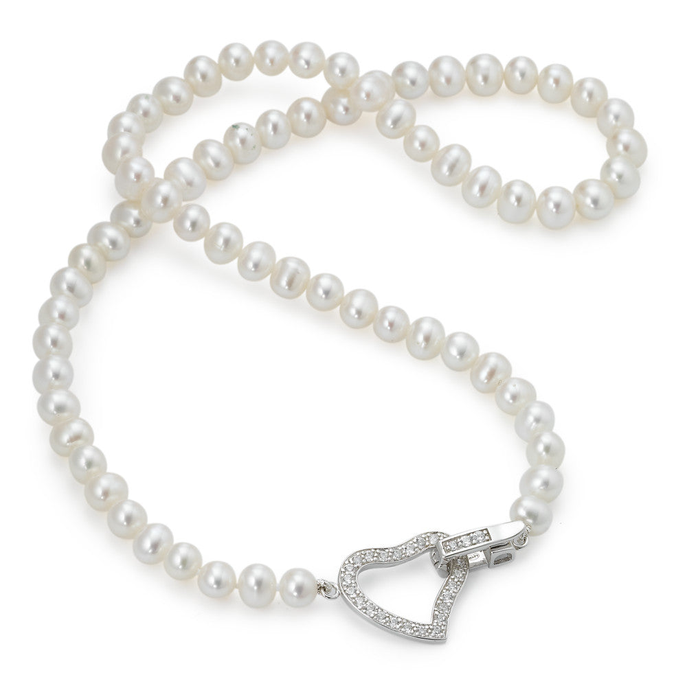 Collier Perlenkette und Zirkonias, 45 cm - Ansicht 2