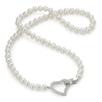 Collier Perlenkette und Zirkonias, 45 cm - Ansicht 2