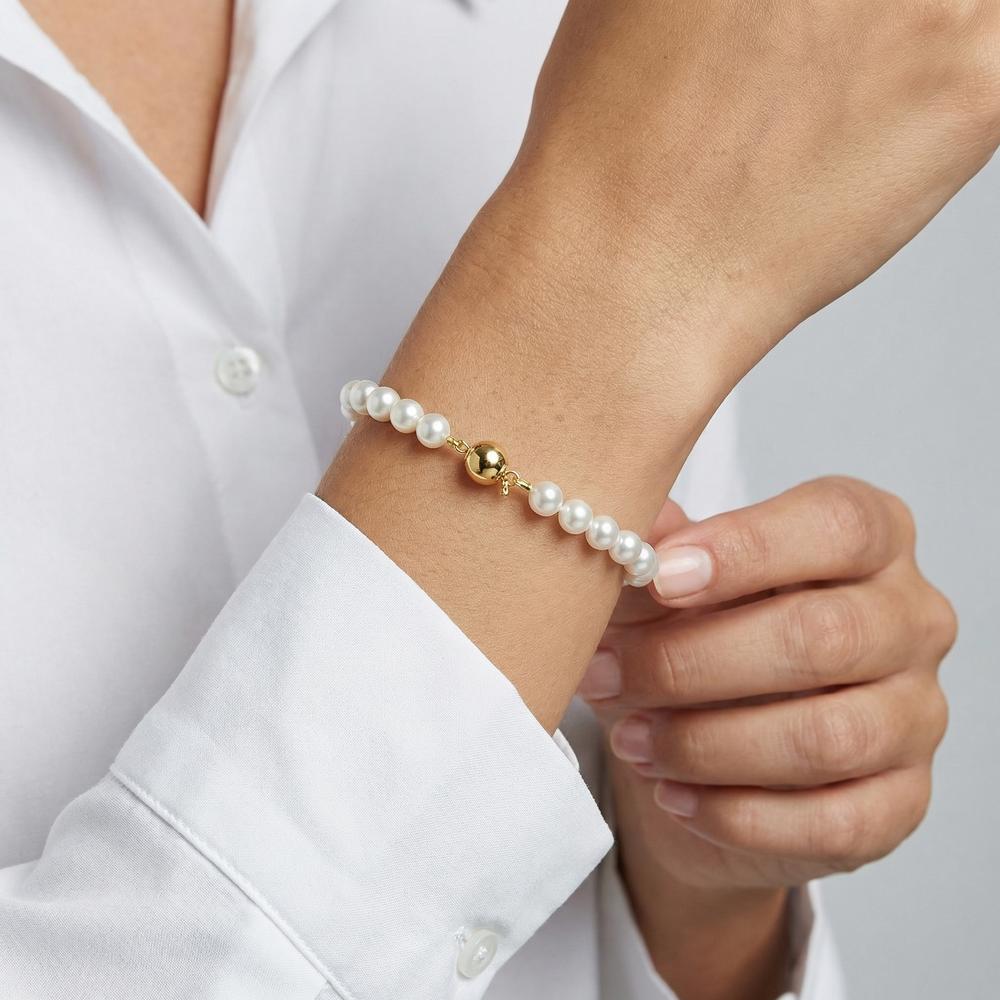 Armband 750/18 K Gelbgold Süsswasserzuchtperlen 7-8 mm - Ansicht 2