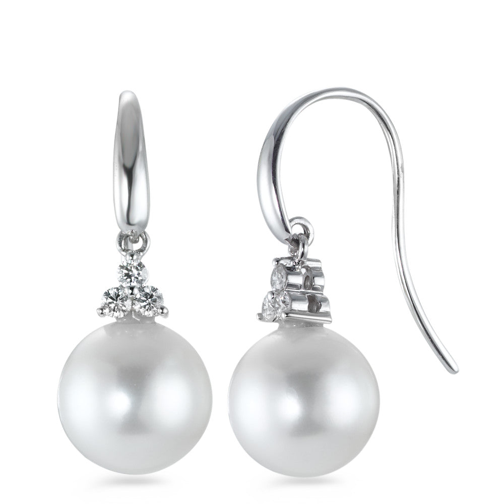 Ohrhänger 750/18 K Weissgold Diamant 0.20ct w-si, Süsswasserzuchtperle 26 mm - Ansicht 1