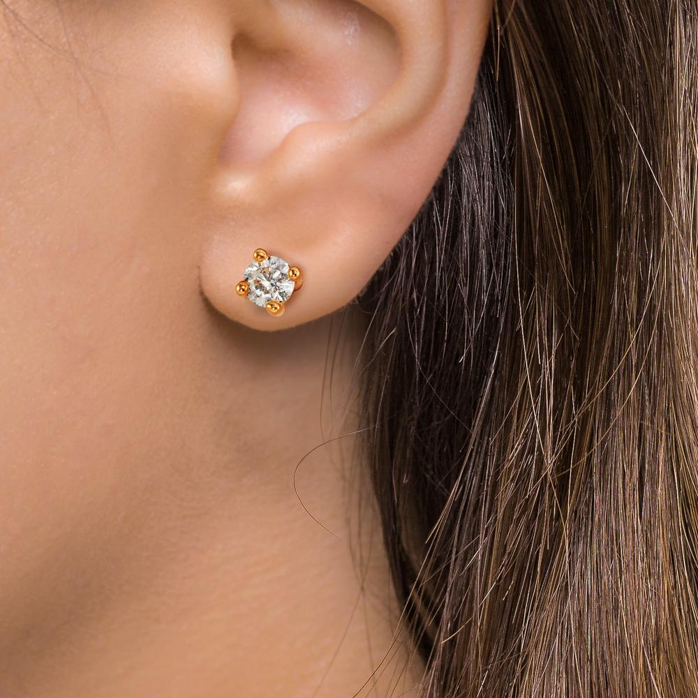 Ohrstecker 1 Stk 750/18 K Gelbgold Diamant 0.25 ct, w-si - Ansicht 2