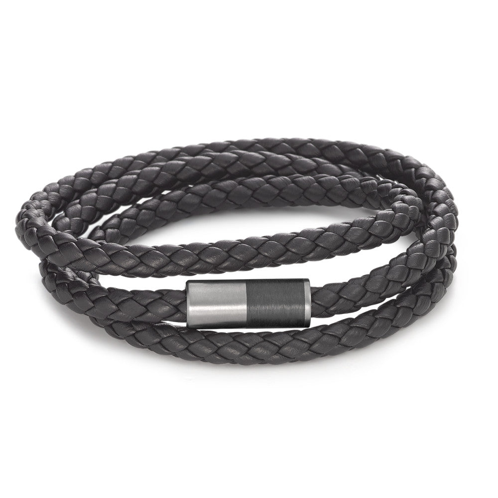 Armband Leder, Titan, Carbon Ø6 mm - Ansicht 1