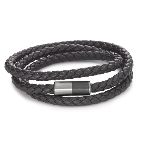 Armband Leder, Titan, Carbon Ø6 mm - Ansicht 1
