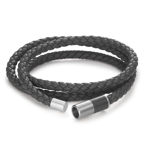 Armband Leder, Titan, Carbon Ø6 mm - Ansicht 2