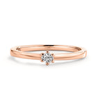 Solitär Ring 750/18 K Rotgold Diamant weiss, 0.07 ct, Brillantschliff, w-si - Ansicht 3