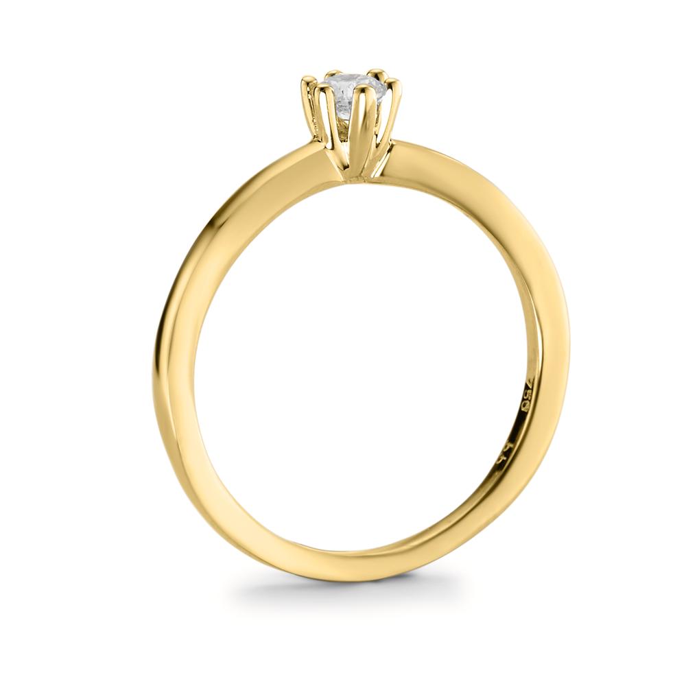 Solitär Ring 750/18 K Gelbgold Diamant 0.15 ct, w-si - Ansicht 2