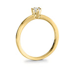 Solitär Ring 750/18 K Gelbgold Diamant 0.15 ct, w-si - Ansicht 2