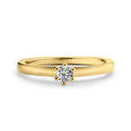 Solitär Ring 750/18 K Gelbgold Diamant 0.15 ct, w-si - Ansicht 3