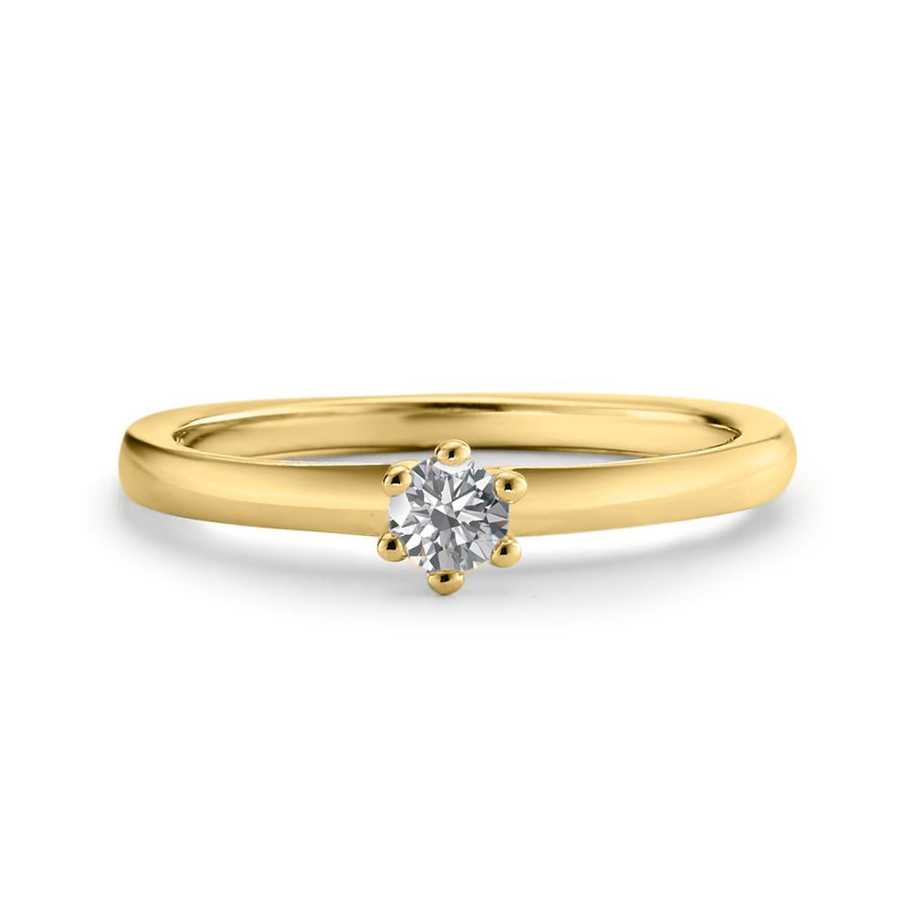 Solitär Ring 750/18 K Gelbgold Diamant 0.15 ct, w-si - Ansicht 3