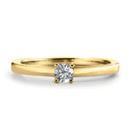 Solitär Ring 750/18 K Gelbgold Diamant weiss, 0.15 ct, Brillantschliff, w-si - Ansicht 2
