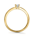 Solitär Ring 750/18 K Gelbgold Diamant weiss, 0.15 ct, Brillantschliff, w-si - Ansicht 3