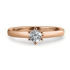 Solitär Ring 750/18 K Rotgold Diamant weiss, 0.20 ct, Brillantschliff, w-si - Ansicht 4