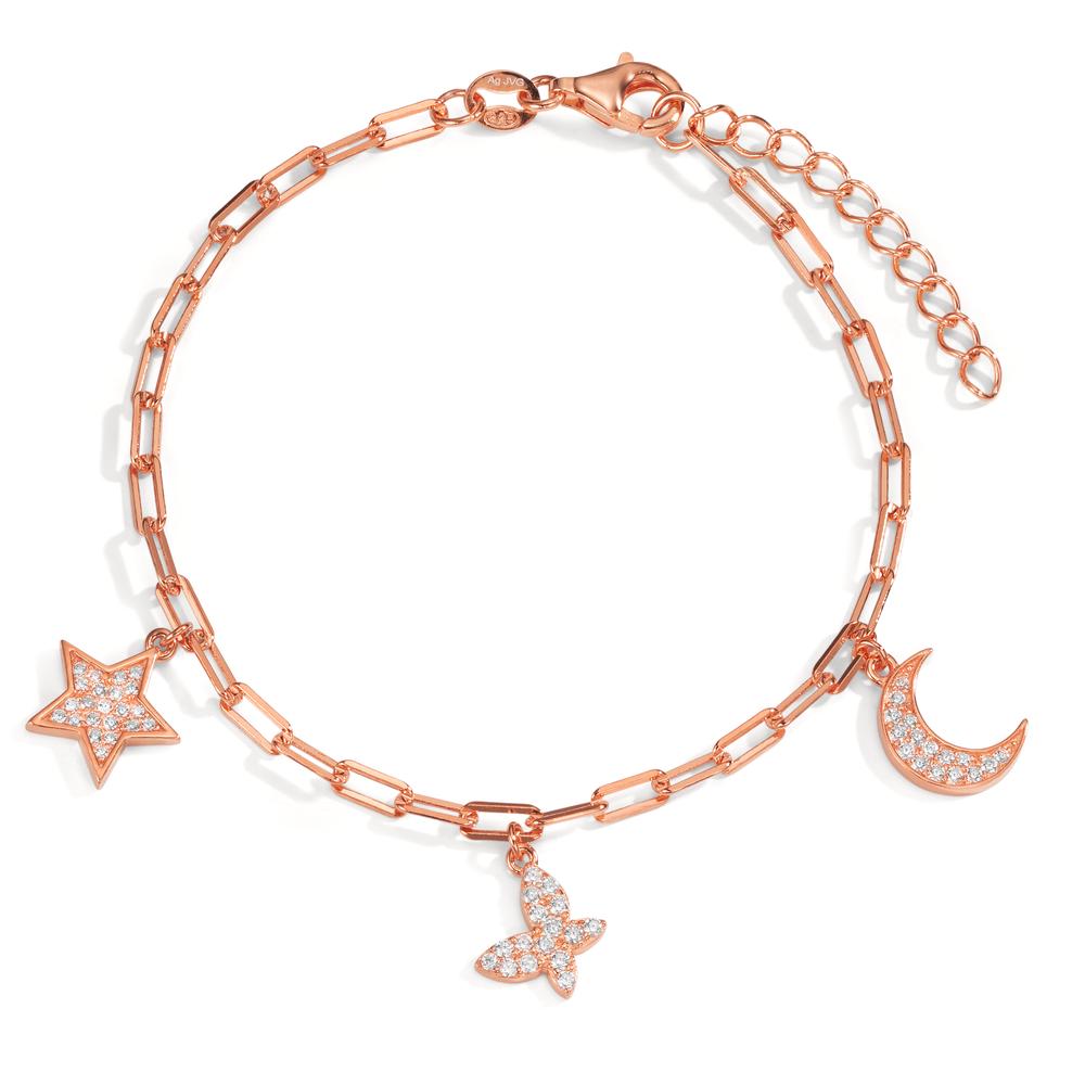 Armband Silber Zirkonia rosé vergoldet verstellbar - Ansicht 1