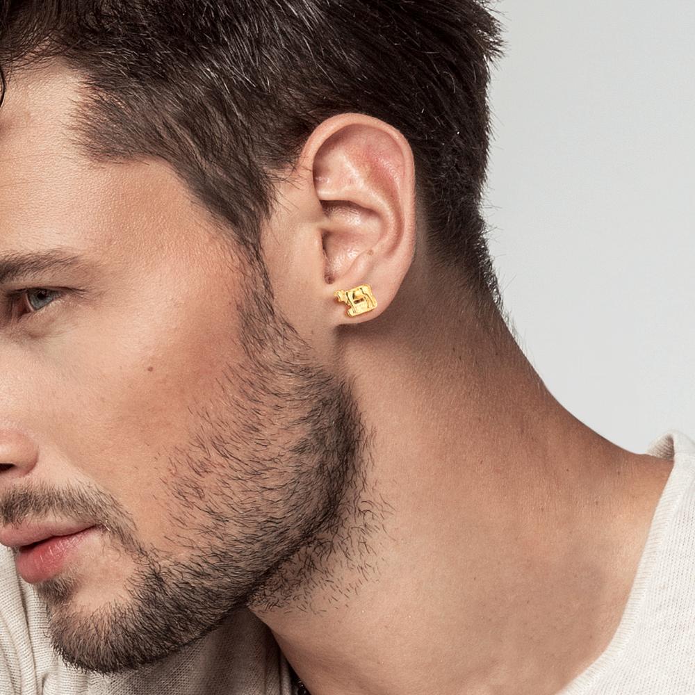 Ohrstecker 1 Stk Silber gelb vergoldet Kuh - Ansicht 4