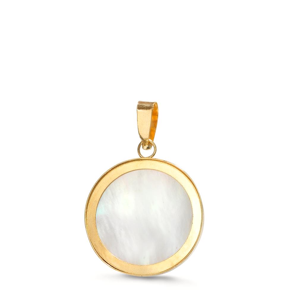 Anhänger 750/18 K Gelbgold Perlmutt Weltkugel Ø12 mm - Ansicht 2