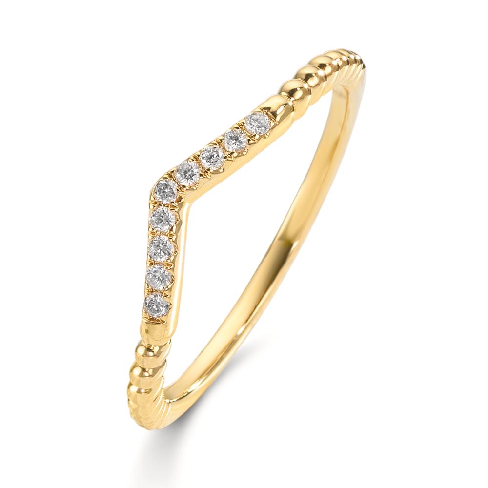 Memory Ring 750/18 K Gelbgold Diamant 0.07 ct, 9 Steine, w-si - Ansicht 1