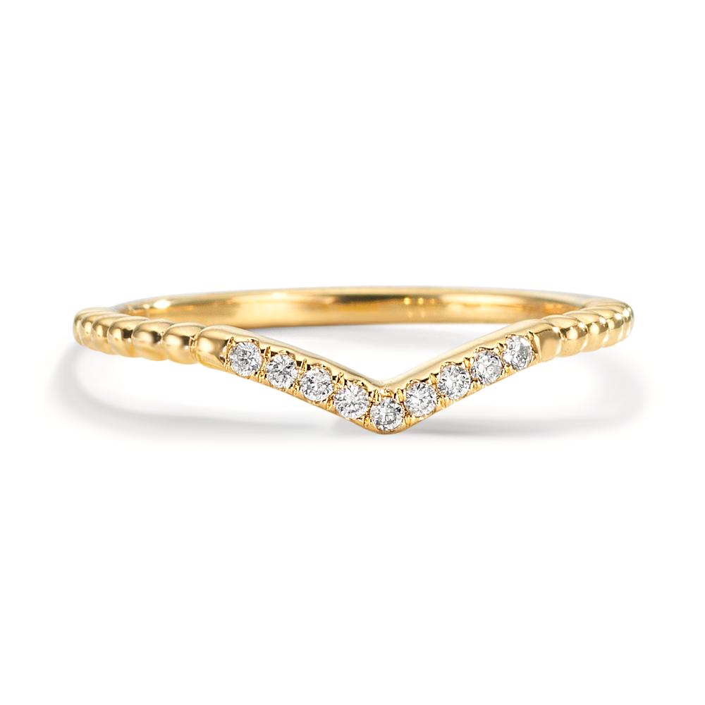 Memory Ring 750/18 K Gelbgold Diamant 0.07 ct, 9 Steine, w-si - Ansicht 2