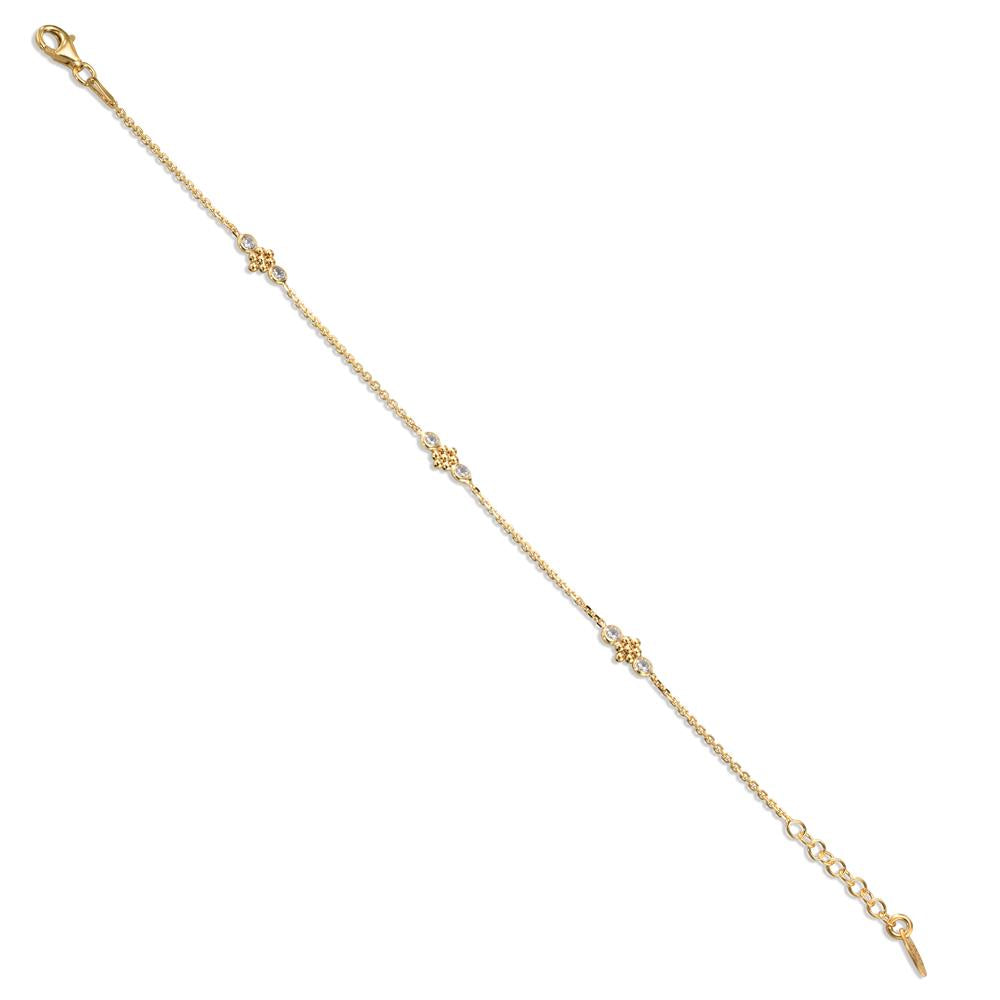 Armband Silber Zirkonia 6 Steine gelb vergoldet verstellbar - Ansicht 2