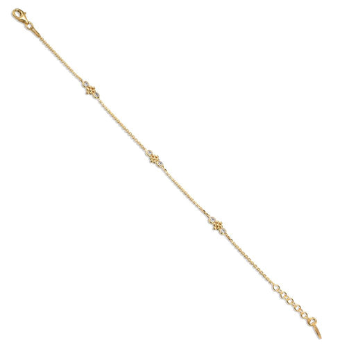 Armband Silber Zirkonia 6 Steine gelb vergoldet verstellbar - Ansicht 2