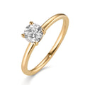Solitär Ring 750/18 K Gelbgold Diamant Lab Grown 0.50 ct, tw-vsi, 5 mm - Ansicht 1