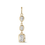 Anhänger 375/9 K Gelbgold Zirkonia 3 Steine - Ansicht 1
