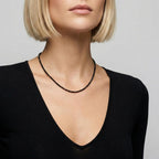 Collier Edelstahl Spinell schwarz, 3 mm 43 cm - Ansicht 4