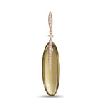 Anhänger 750/18 K Rosegold Quarz olivgrün, 14 ct, Diamant 0.09 ct, 23 Steine, w-vsi - Ansicht 1
