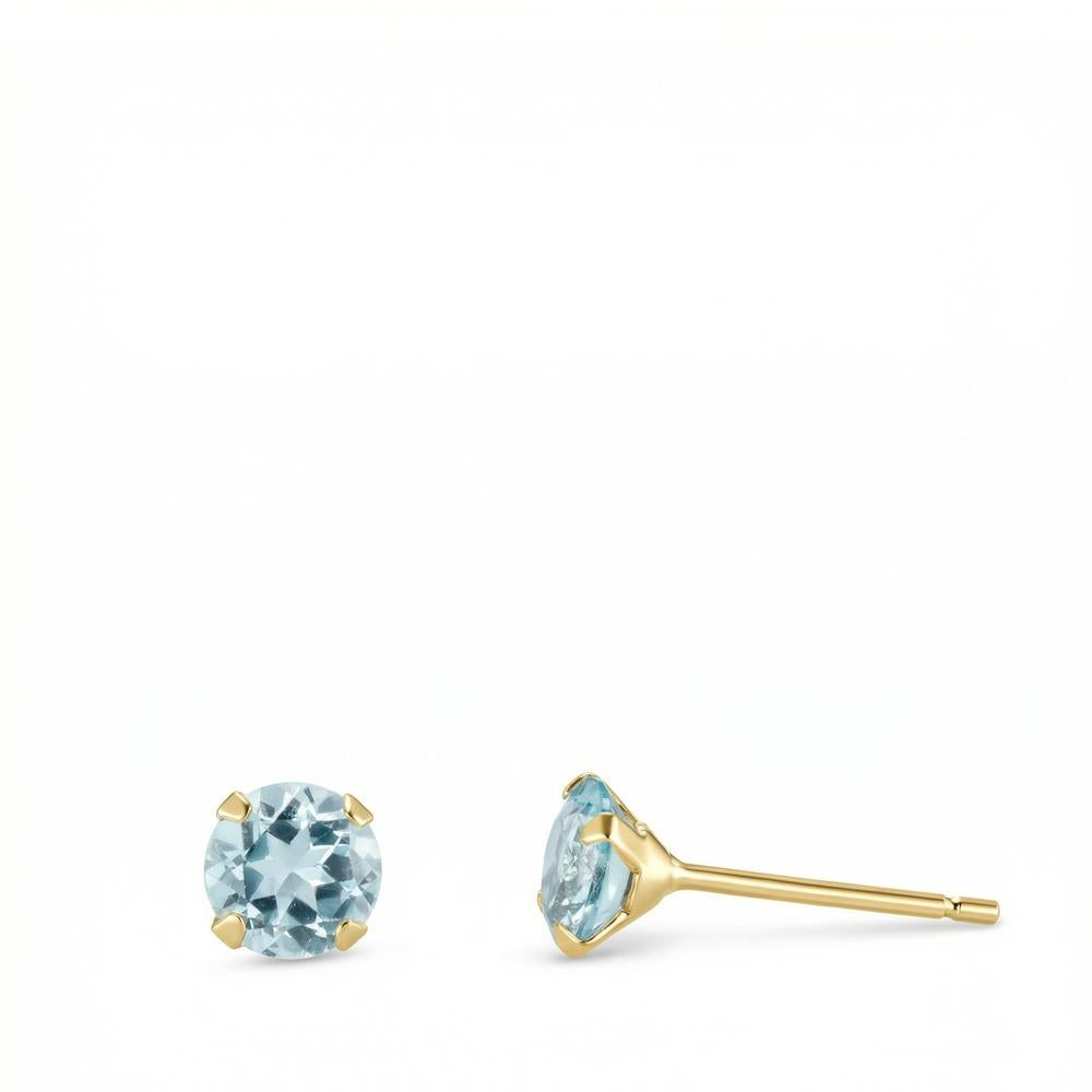 Ohrstecker 375/9 K Gelbgold Topas blau, 2 Steine, 4.5 mm - Ansicht 1