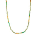 Collier Silber Zitronenchrysopras, Peridot, Chrysopras gelb vergoldet 42 cm - Ansicht 1