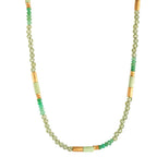 Collier Silber Zitronenchrysopras, Peridot, Chrysopras gelb vergoldet 42 cm - Ansicht 1