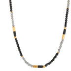 Collier Silber Mergel, Spinell, Labradorit gelb vergoldet 42 cm - Ansicht 1