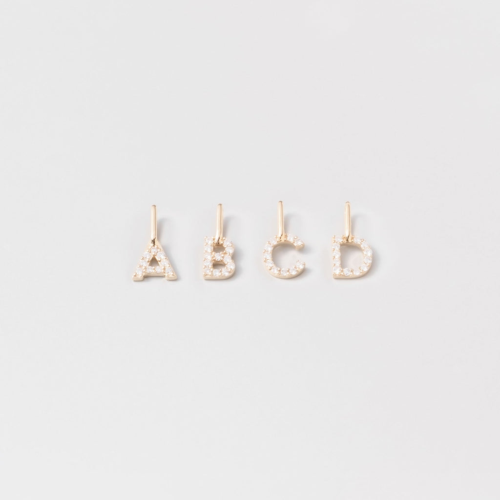 Diamond letter necklace | solid gold