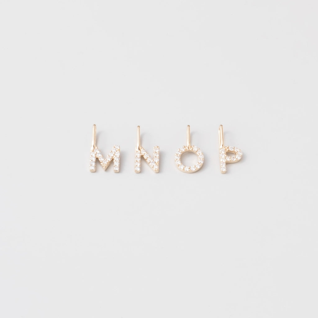 Diamond letter necklace | solid gold