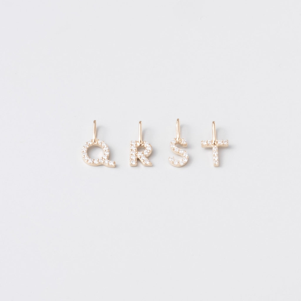 Diamond letter necklace | solid gold