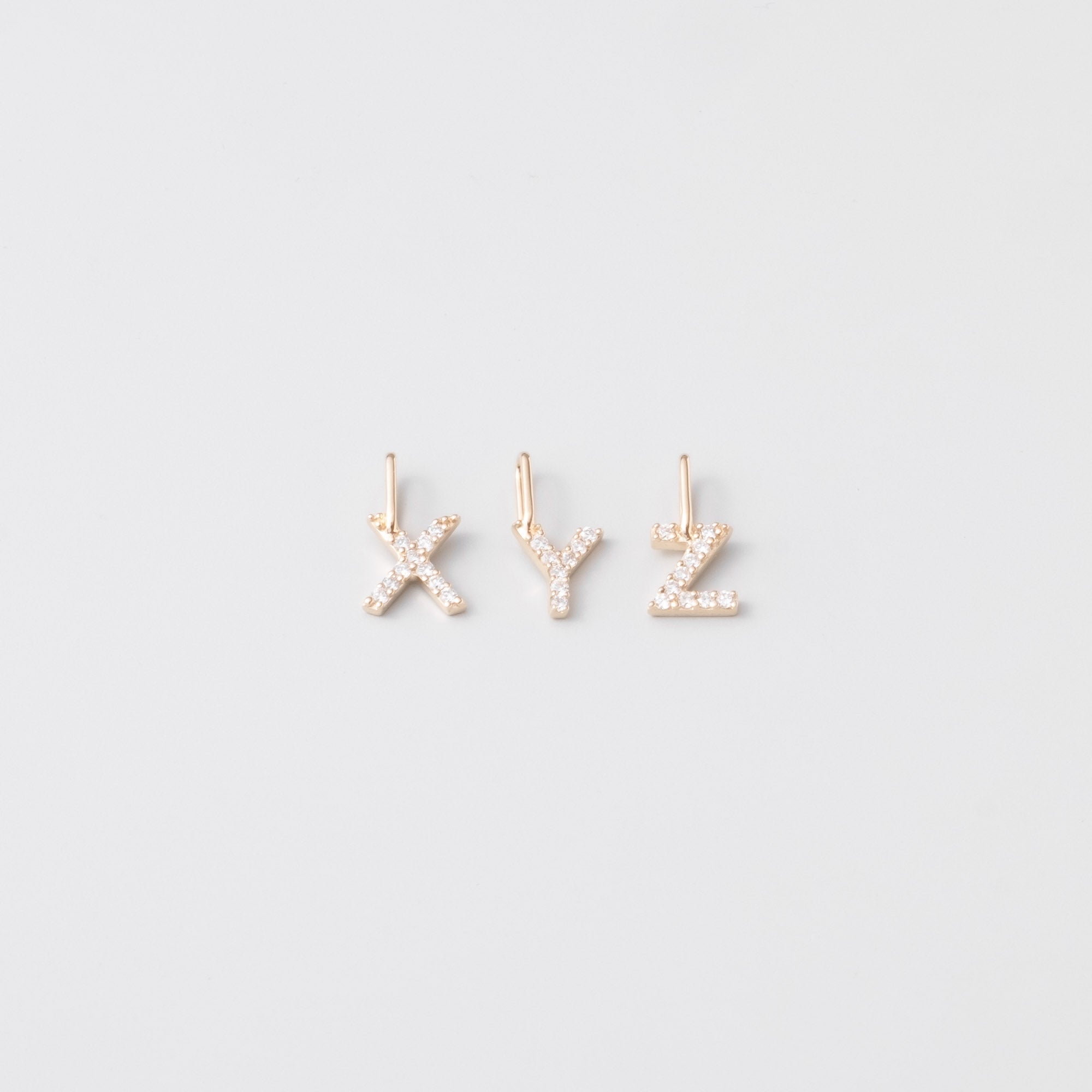 Diamond letter necklace | solid gold