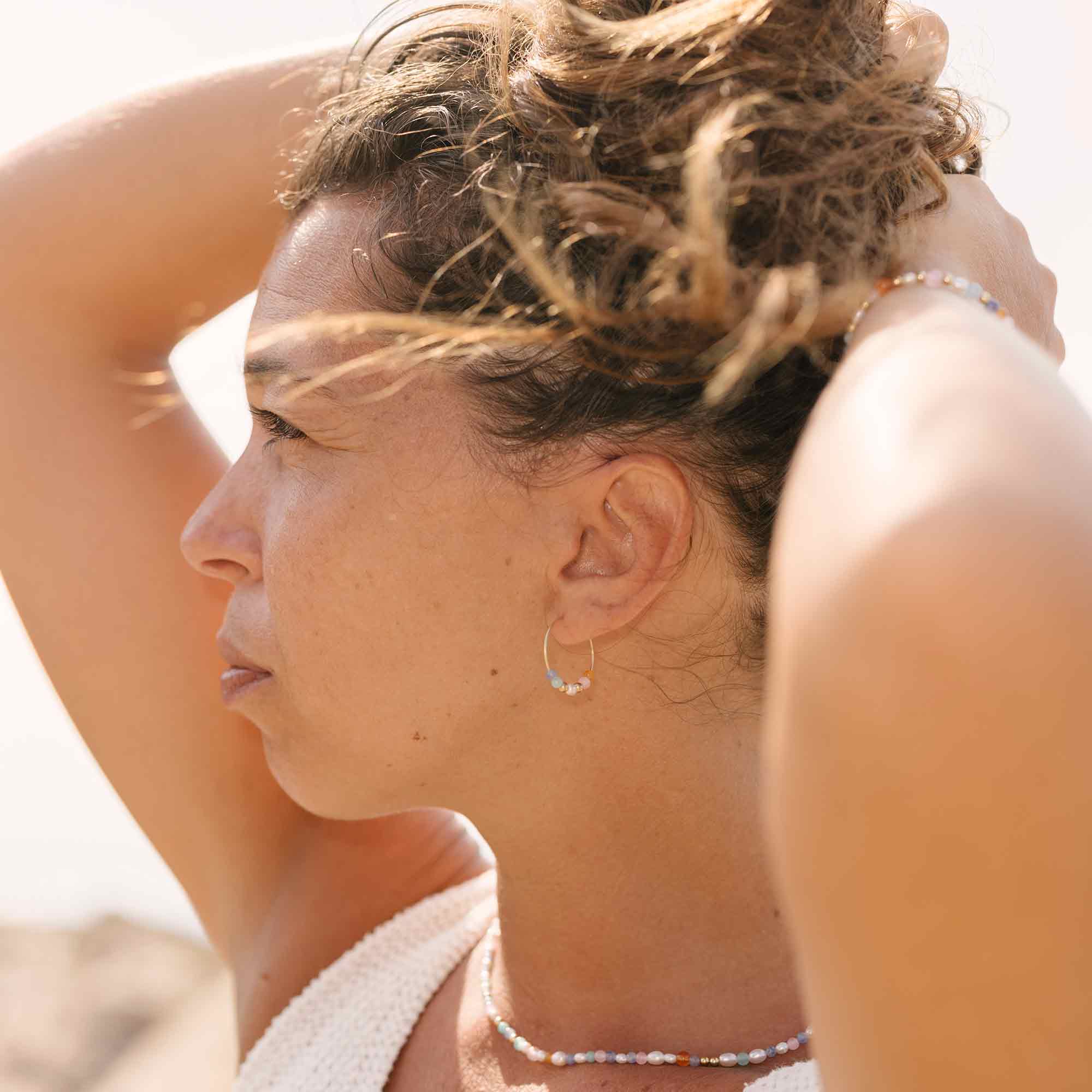 Summer pearl hoop