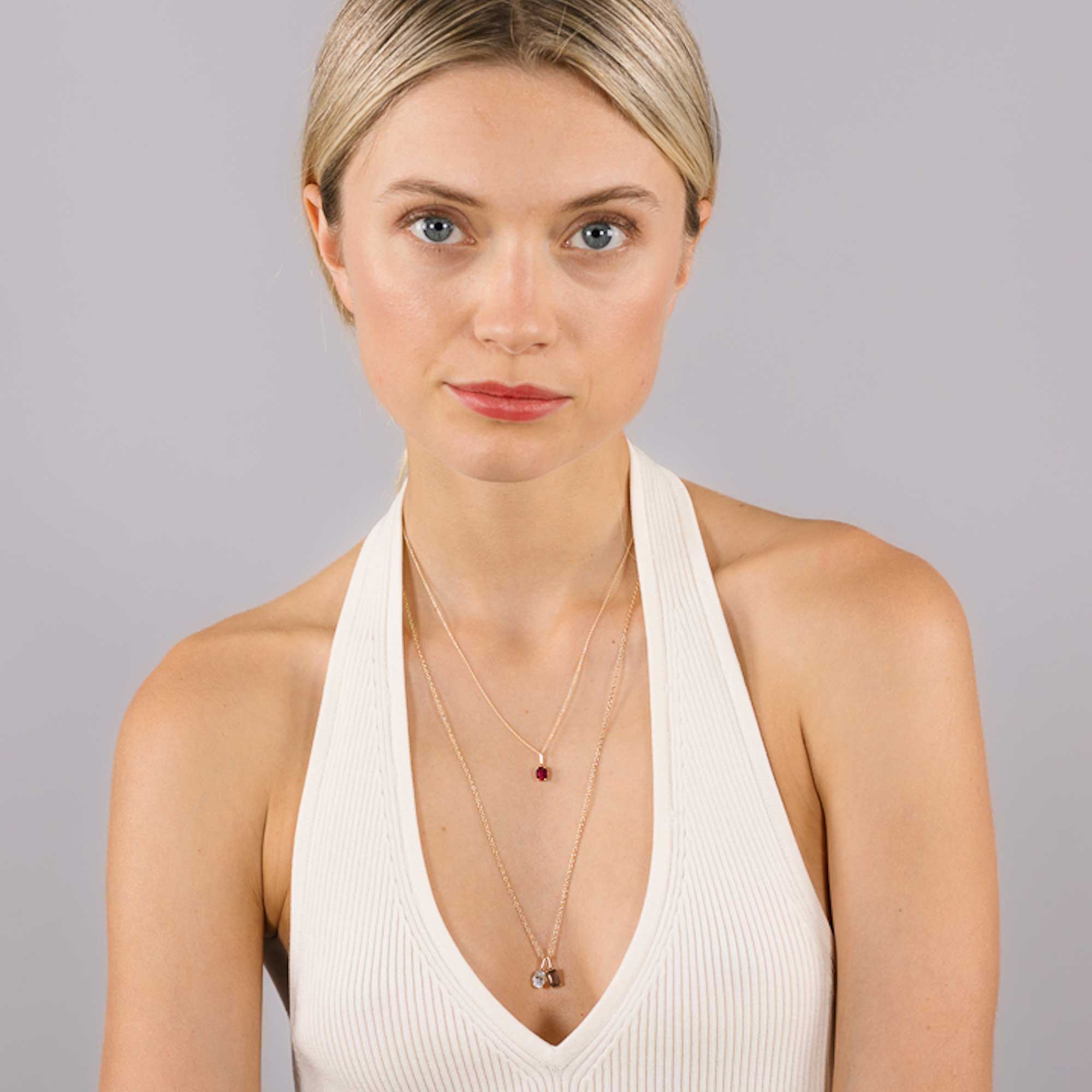 Birthstone necklace | solid gold