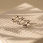 Diamant Flachrücken Ohrstecker Set – Luftli