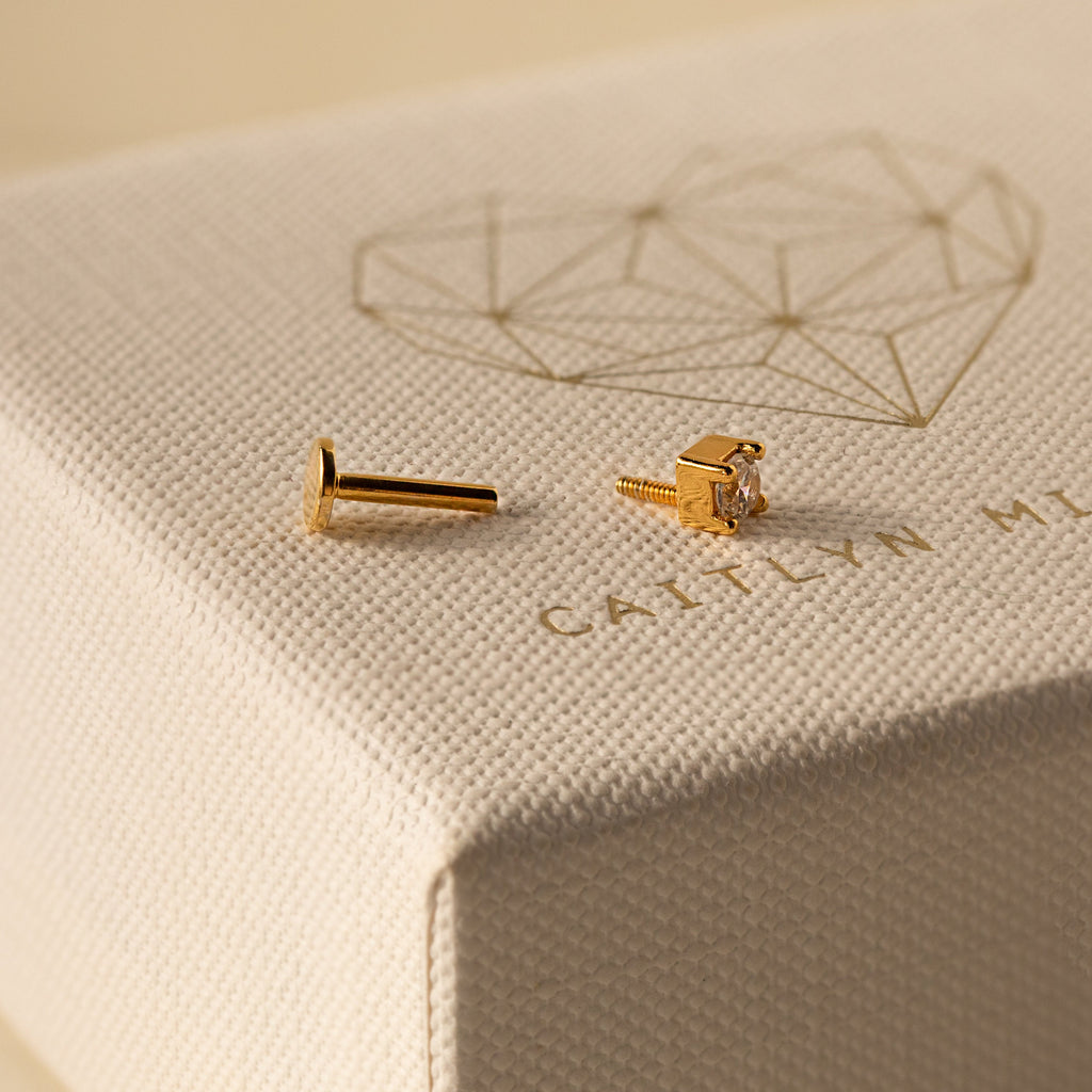 Diamant Flachrücken Ohrstecker Set – Luftli