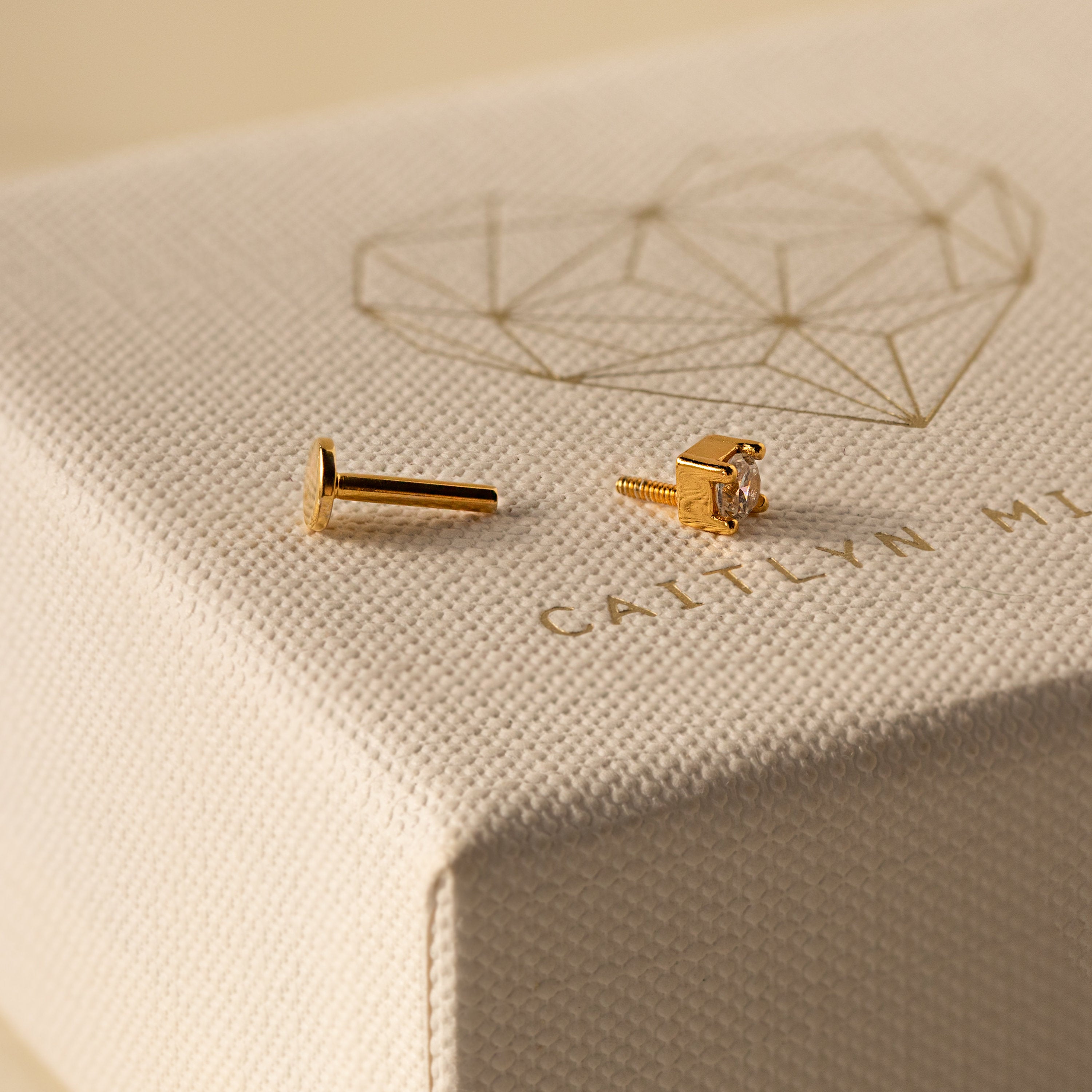 Diamant Flachrücken Ohrstecker Set – Luftli