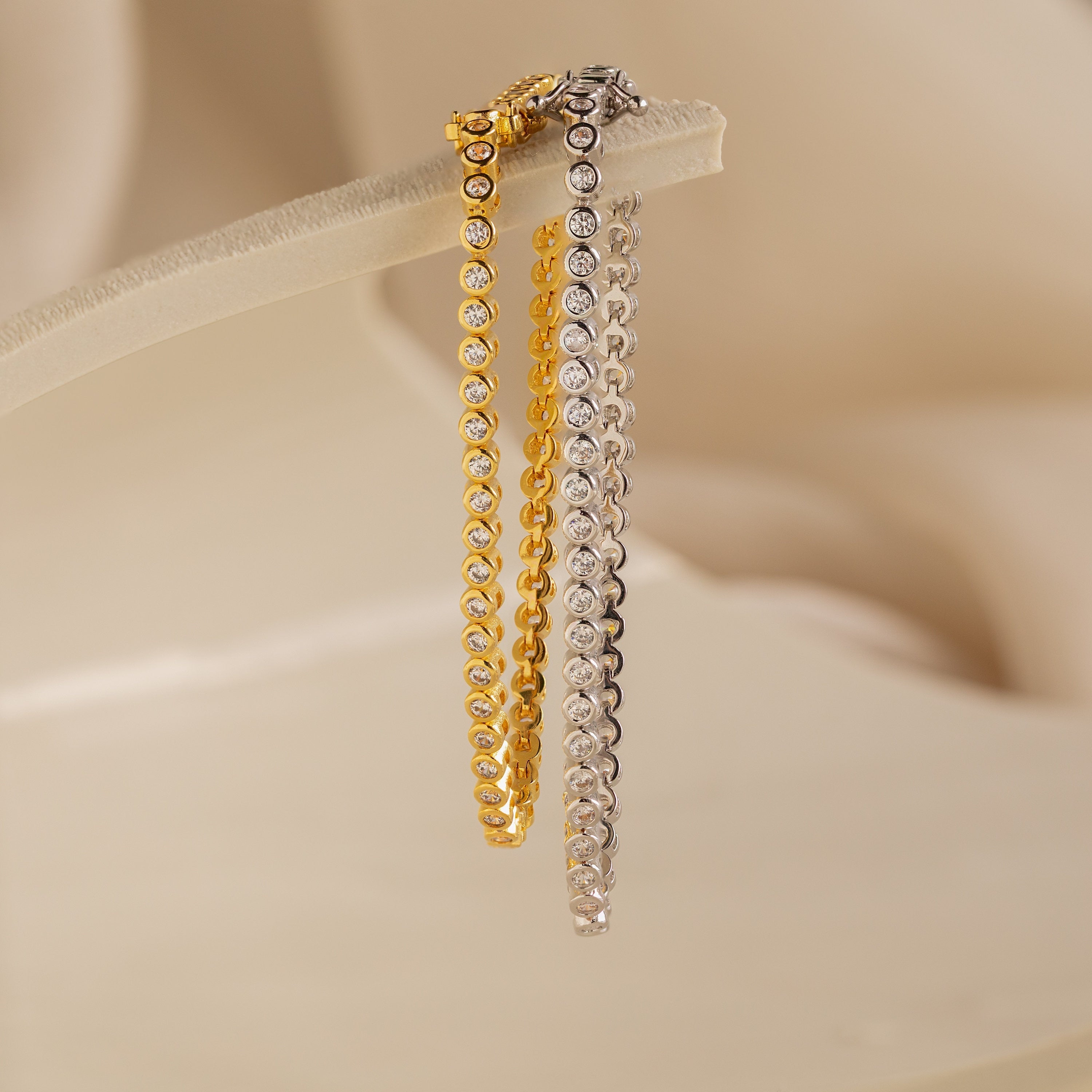 Diamant Zargen Tennis Armband – Luftli