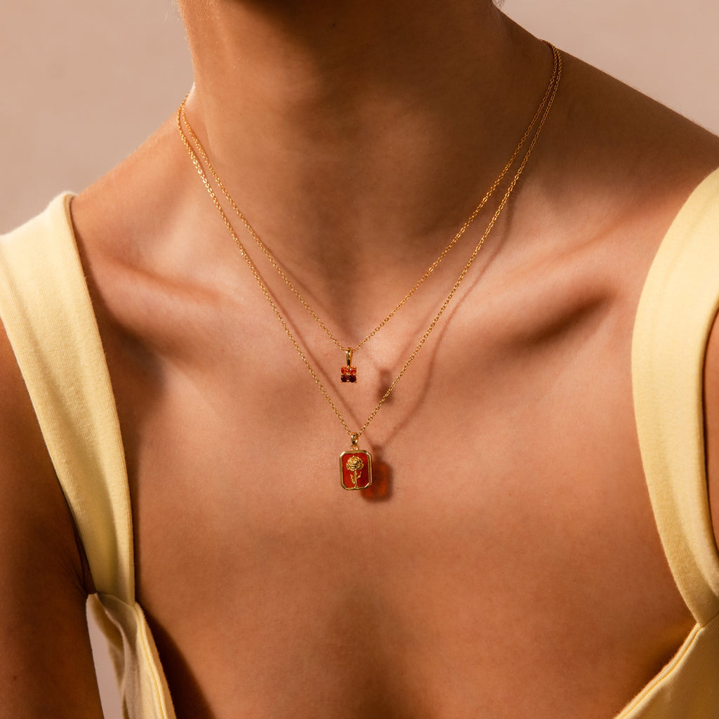 Geburtsblumen Charm Halskette – Luftli