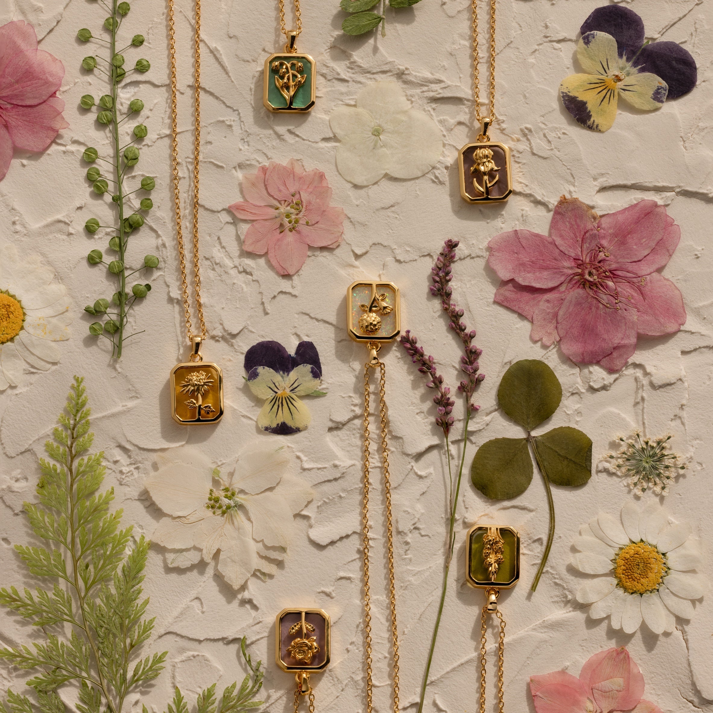 Geburtsblumen Charm Halskette – Luftli