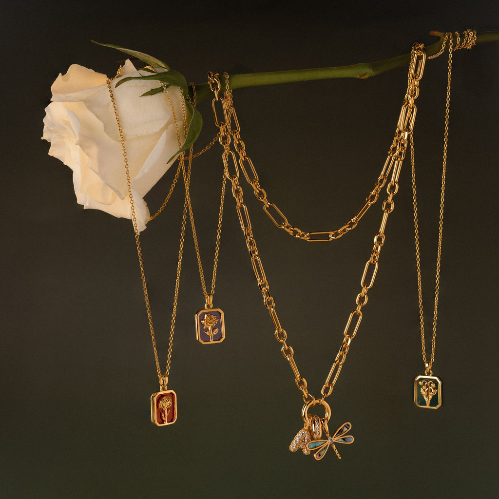 Geburtsblumen Charm Halskette – Luftli