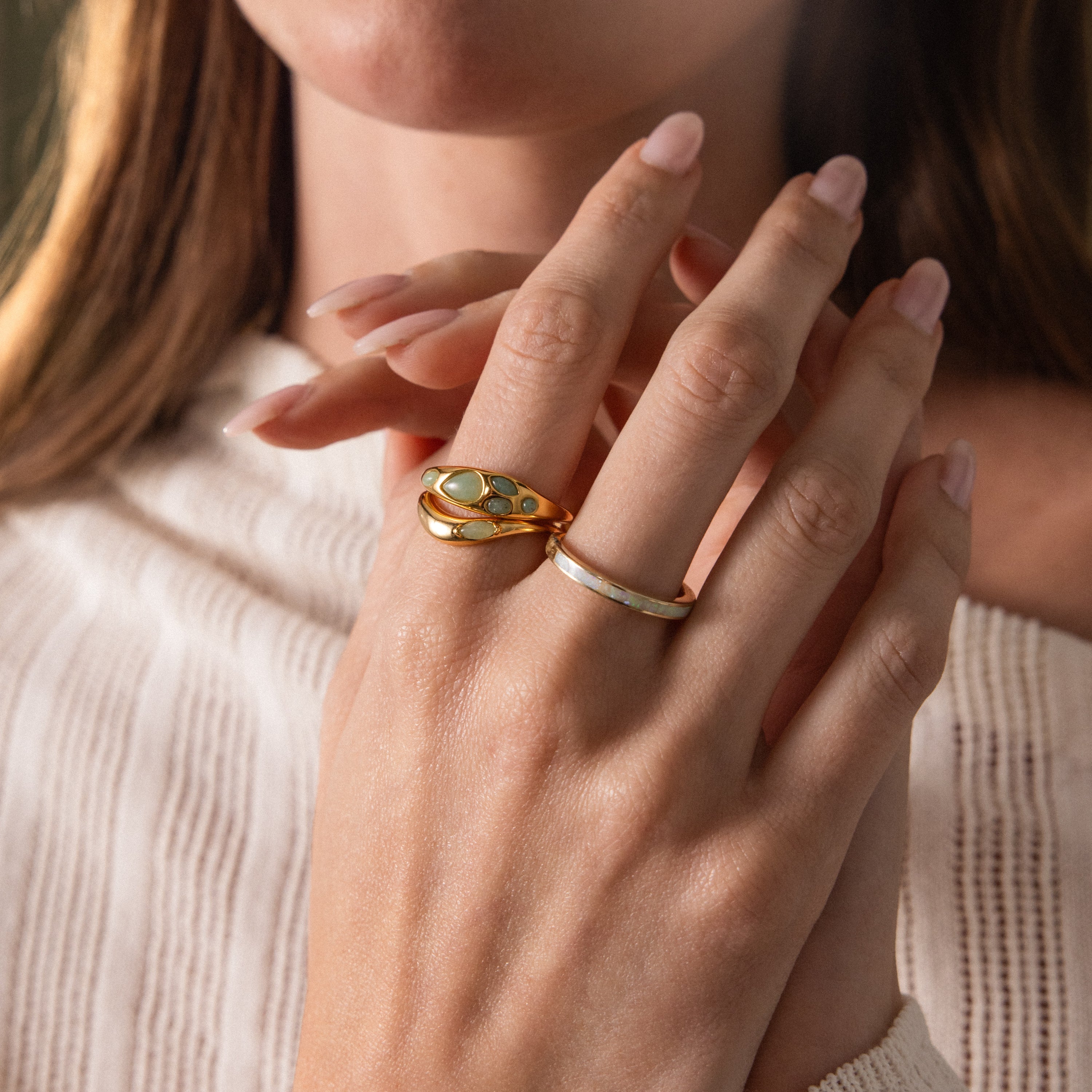 Jade Tautropfen Ring – Luftli