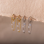 Kristall Kette Drop Huggie Creolen – Luftli