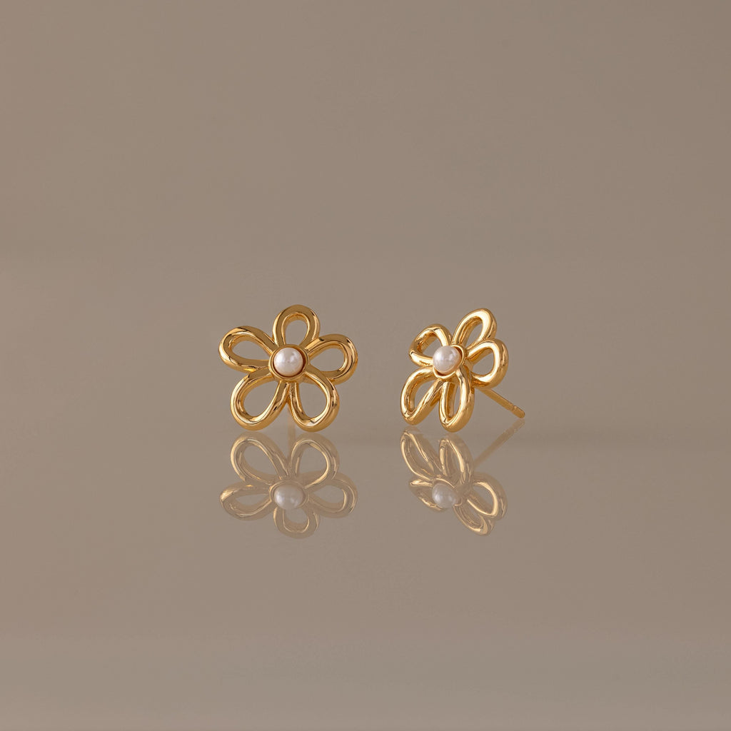 Lila Blüten Perle Ohrstecker – Luftli