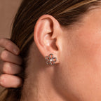 Lila Blüten Perle Ohrstecker – Luftli